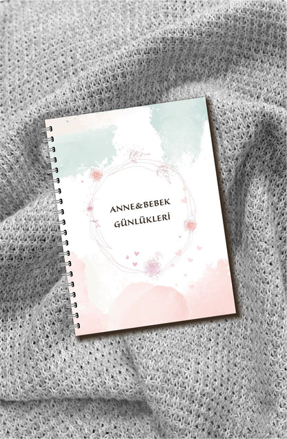 Modern Bebek Anı Defteri - Ilk 1 Yıl Hamilelik Ve Anne Bebek Günlüğü - Ajandası