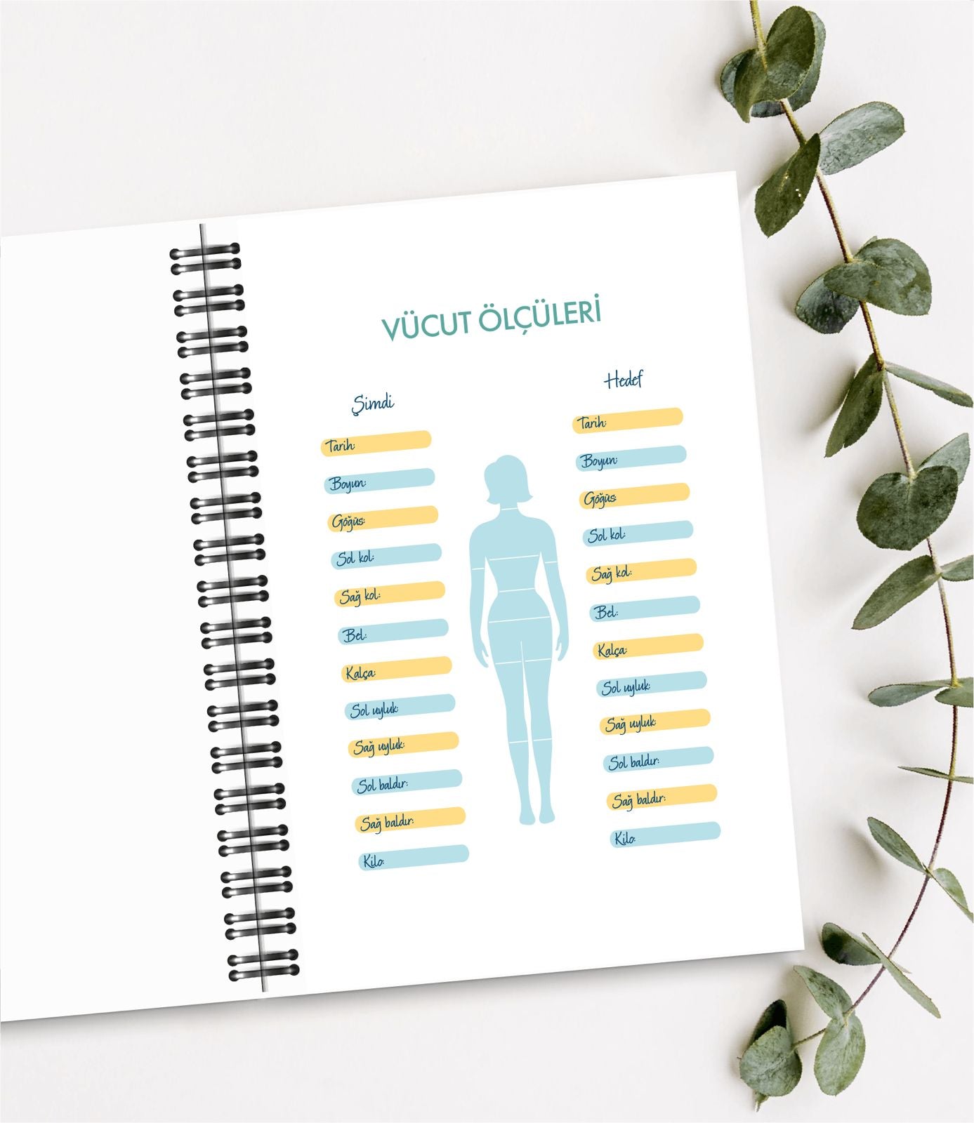 Diyet ve Spor Programı Takip Defteri & Diyet Defteri