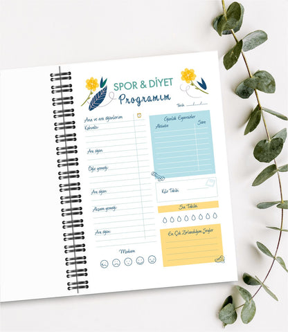 Diyet ve Spor Programı Takip Defteri & Diyet Defteri