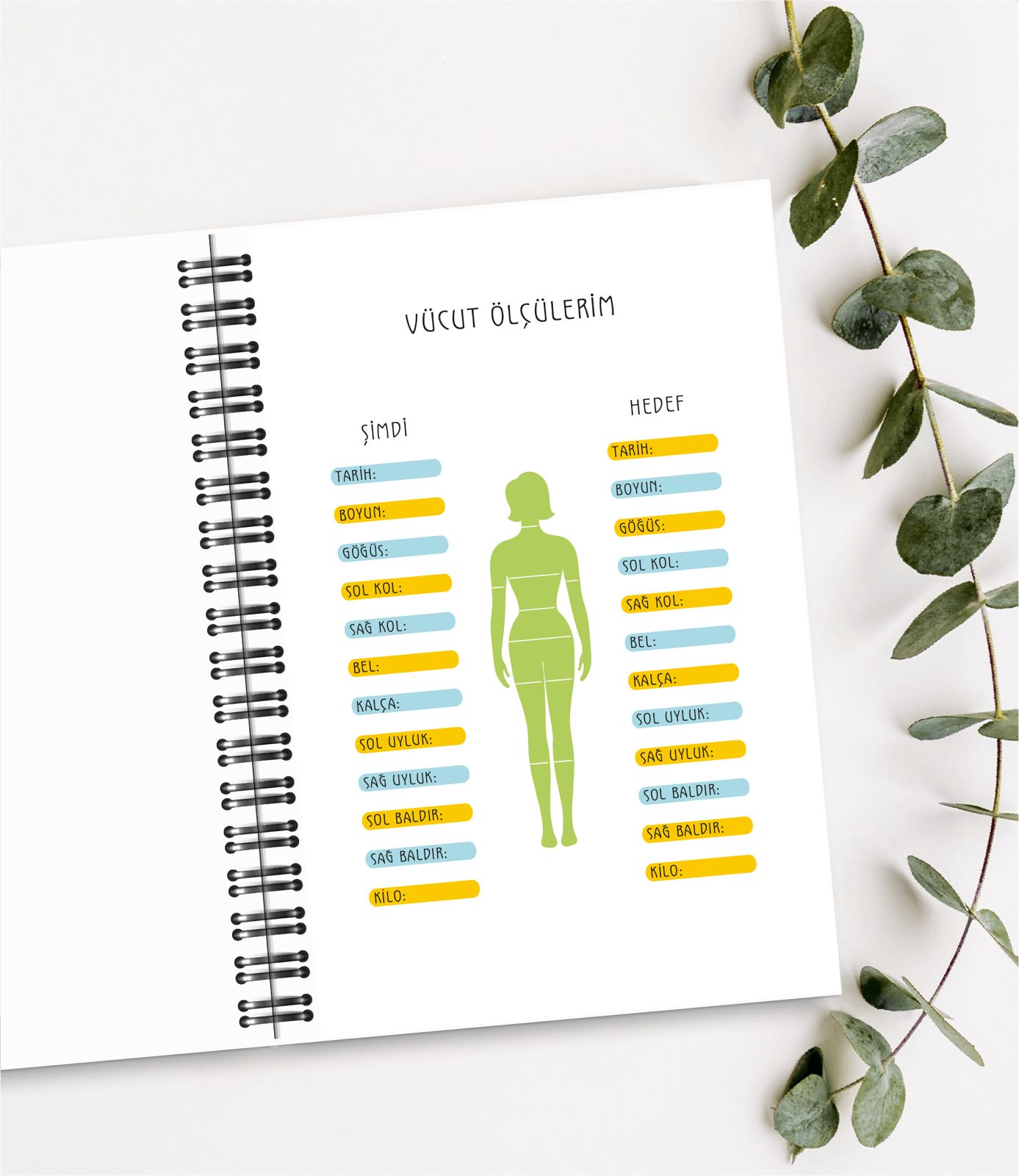 Diyet ve Spor Programı Takip Defteri & Diyet Defteri