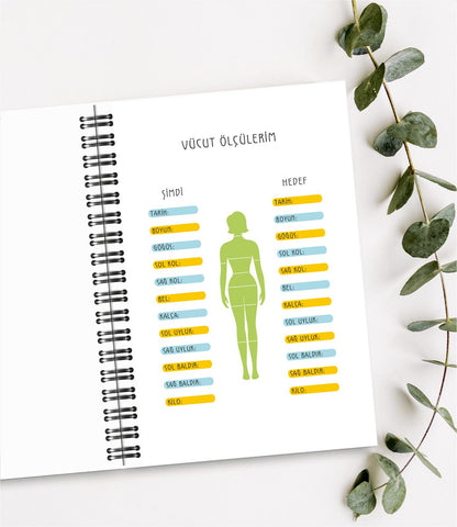 Diyet ve Spor Programı Takip Defteri & Diyet Defteri