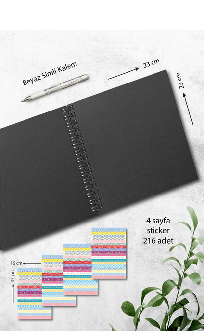 Modern Bebek Anı Defteri - İlk 1 Yıl & Anne Bebek Günlüğü - Ajandası & Sticker ve Kalem Hediyeli