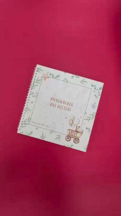 Modern Bebek Anı Defteri - İlk 1 Yıl Hamilelik Ve Anne Bebek Günlüğü - Ajandası