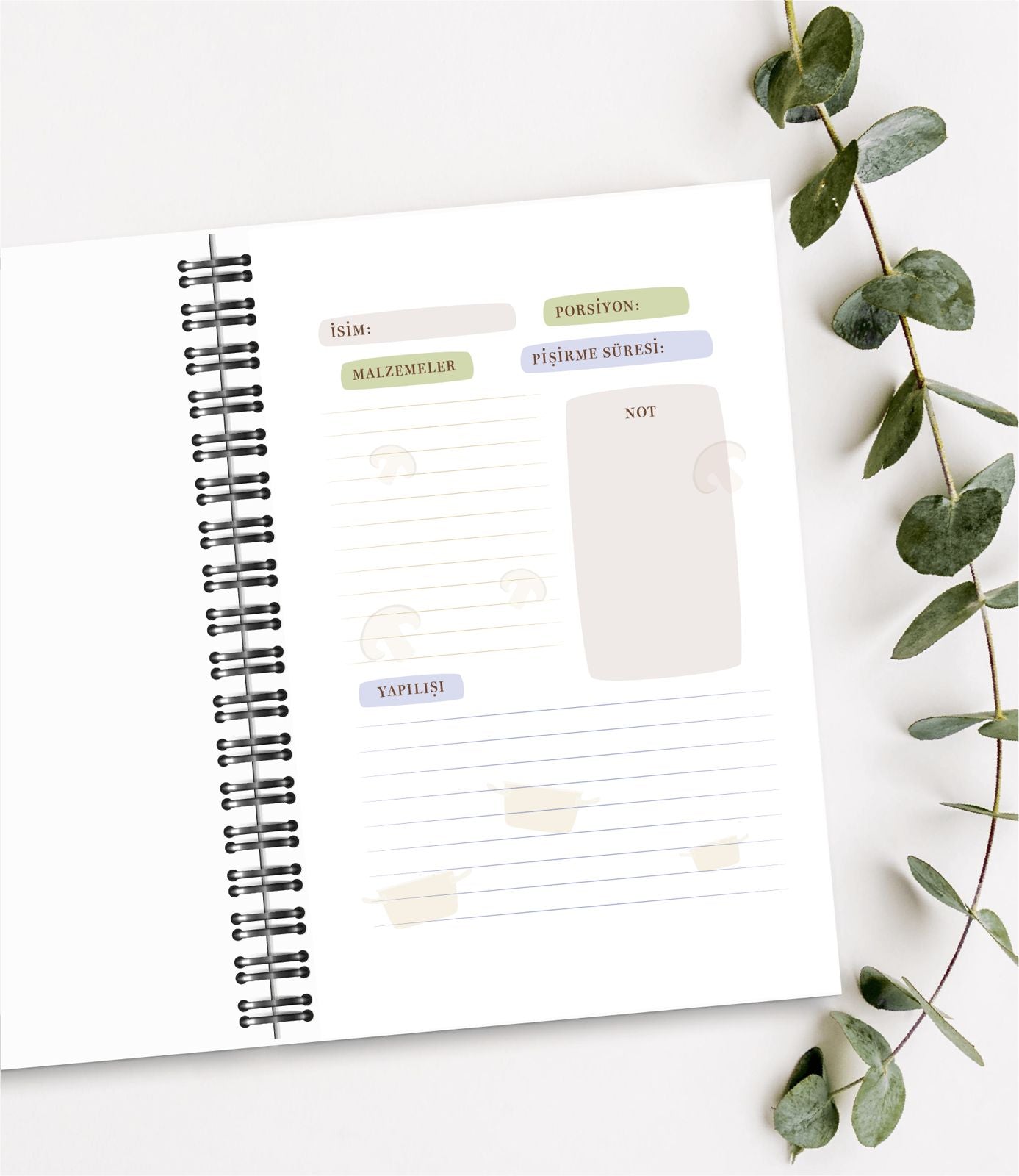 Yemek Tarif Defteri / 100 Yaprak / 15cm x 21cm