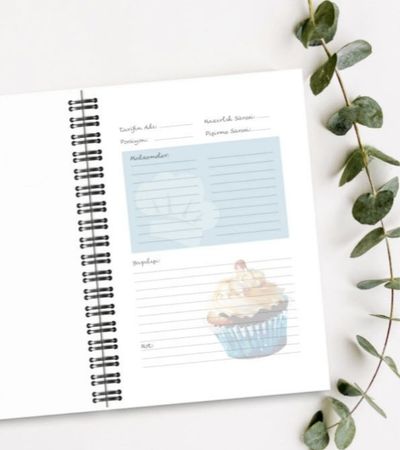 Yemek Tarif Defteri / 100 Yaprak / 15cm x 21cm