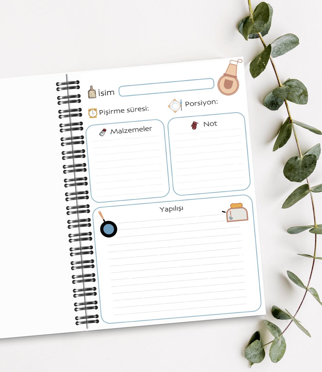 Yemek Tarif Defteri / 100 Yaprak / 15cm x 21cm