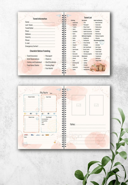 Travel Journal - Seyahat Ajandam/macera Defteri/tatil Defteri/gezi Defteri/41 yaprak/82 Sayfa - İngilizce